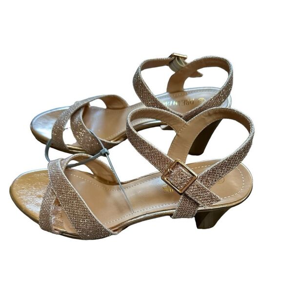 Dream Pairs Open Toe Sparkly Ankle Strap Chunky Heel Pumps Women’s 9.5 - Picture 5 of 8